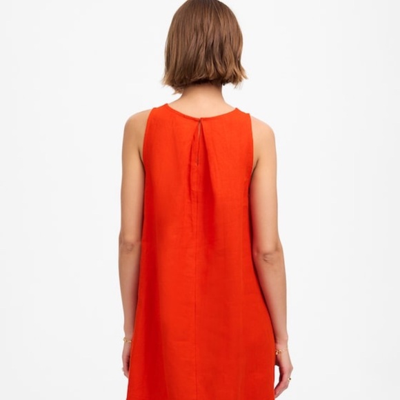 nwt madewell mini shift Sleeveless Red Dress linen bright flame small - Picture 4 of 13
